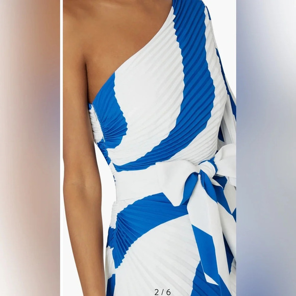 - MILLY Linden pleated one shoulder dress- size 0 $395 - Picture 9 of 16